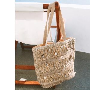 Salt + Umber Isla Jute Seashell Tote Bag